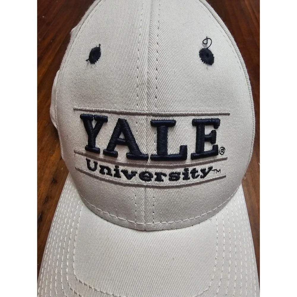 Vintage The Game Yale University Snapback Hat White Navy Blue Mens